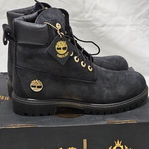 NWT Timberland Culture Kings Premium 6" Boots Men's 8 Black Gold Nubuck A2QUS